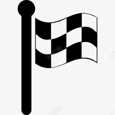 方格赛车旗变型地图和旗帜基本应用图标图标