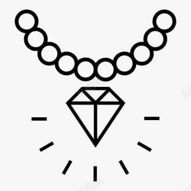 钻石项链珠宝奢华图标图标