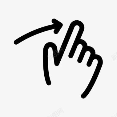 像手和手势向右滑动移动交互图标图标