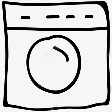 洗衣机衣服酒店和餐厅手绘涂鸦图标图标