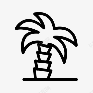 棕榈树热带旅行图标图标