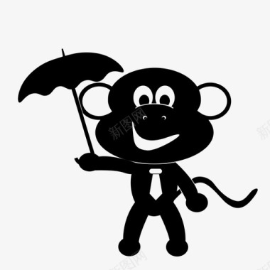 黑猴子花式猴子图标图标