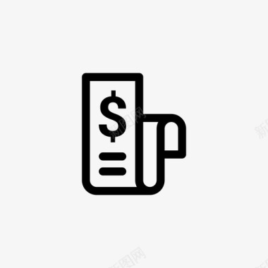 收款收据帐单磁带餐厅图标图标