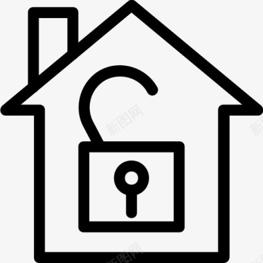 黑色房子未上锁的房子图标图标