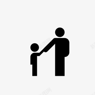 父亲与儿子牵手单亲人图标图标