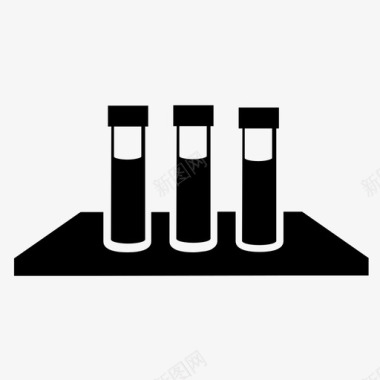 矢量架子试管生物血液测试图标图标