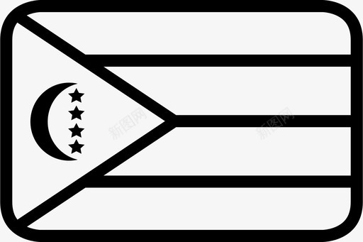 科摩罗国旗世界白色图标图标