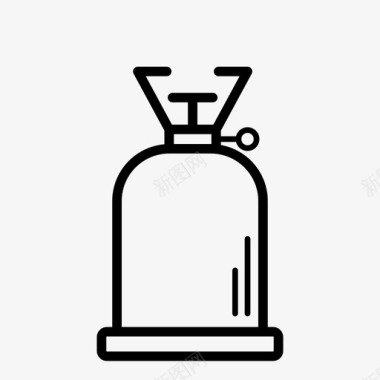 煤气煤气炉露营烹饪图标图标