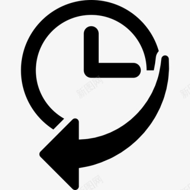 带箭头时钟的导航历史界面符号基本应用图标图标