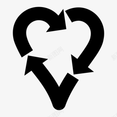 回收爱心回收心图标图标