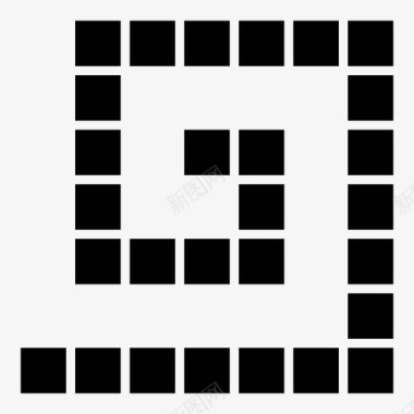多彩方形螺旋游戏移动图标图标