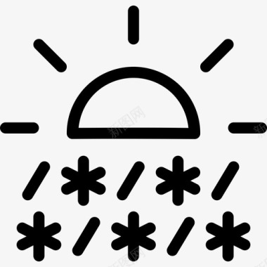雨雨夹雪太阳雪图标图标
