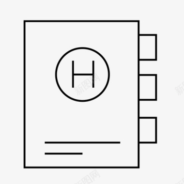 医疗档案手绘医院档案医疗细线图标图标