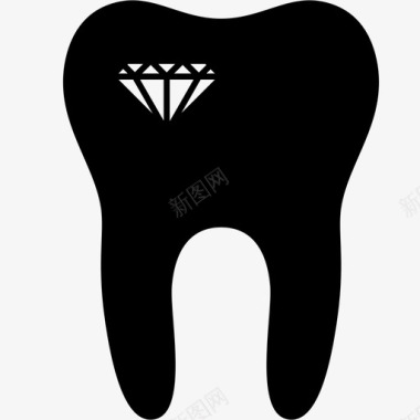 牙科首饰钻石时尚图标图标