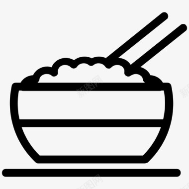 夹筷子饭碗筷子面条图标图标