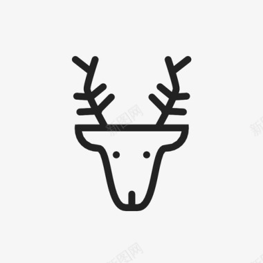 冬天的性格驯鹿动物鹿角图标图标