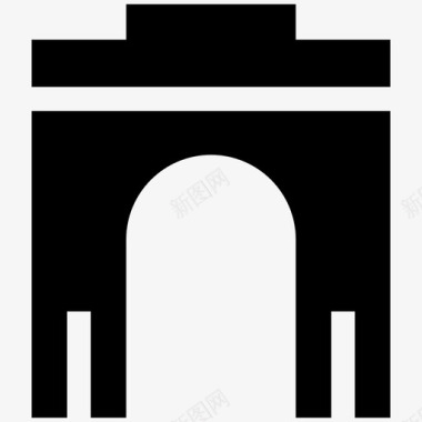 船运桥梁建筑拱门纪念碑曲线图标图标