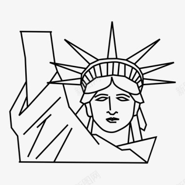 自由女神像美国纽约图标图标