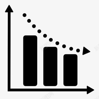负趋势点财务报告图标图标