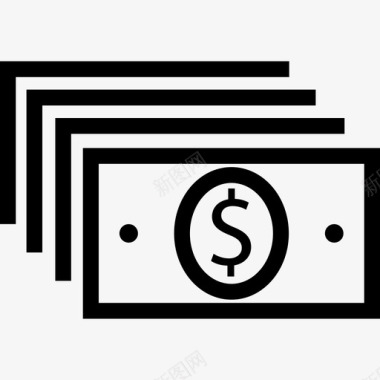 一捆现金货币美元图标图标