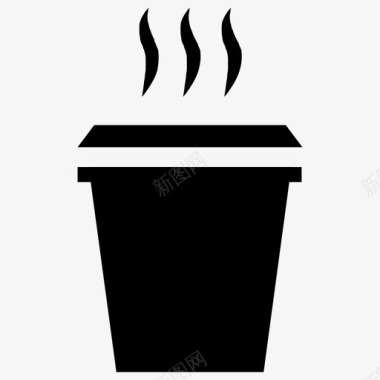 一次性塑料杯子咖啡外卖咖啡蒸汽图标图标