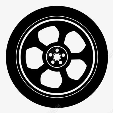 漂浮圆圈赛车轮车轮轮胎图标图标