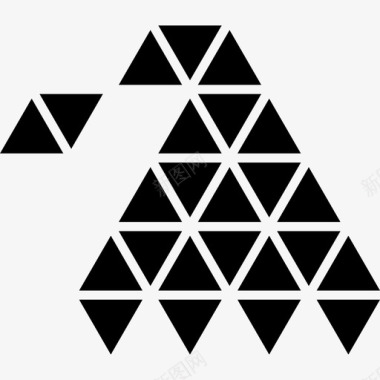 三角形形状多边形的女巫帽图标图标
