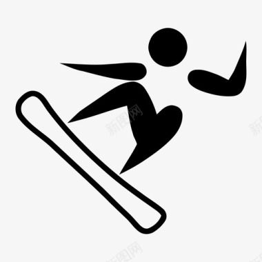 滑雪板冬奥会体育图标图标