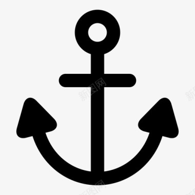 船锚船航海图标图标