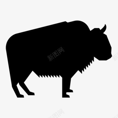 公牛野牛美洲野牛动物图标图标