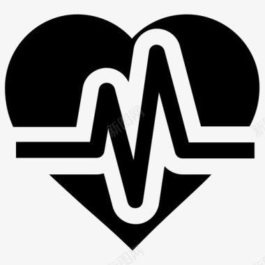 生命体征心脏生命线脉搏图标图标