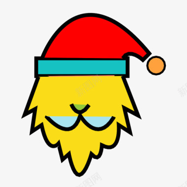 圣诞公公的胡子圣诞老人圣诞装饰图标图标