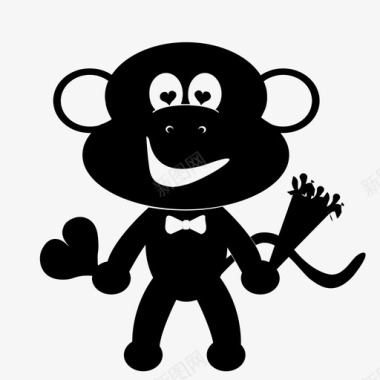 黑猴子浪漫的猴子图标图标