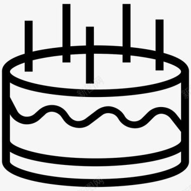 生日蛋糕糕点五图标图标