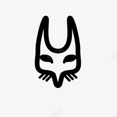 狐狸面具头饰头盔图标图标