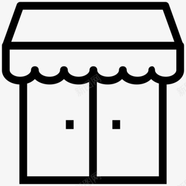 商店橱窗店面图标图标