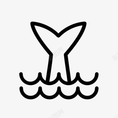 鲸鱼假期尾巴图标图标