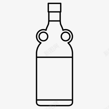 朗姆酒瓶烈酒聚会图标图标