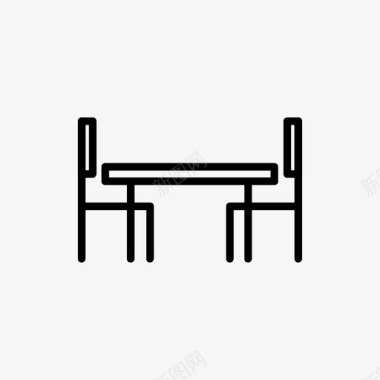 餐桌家用两把椅子图标图标