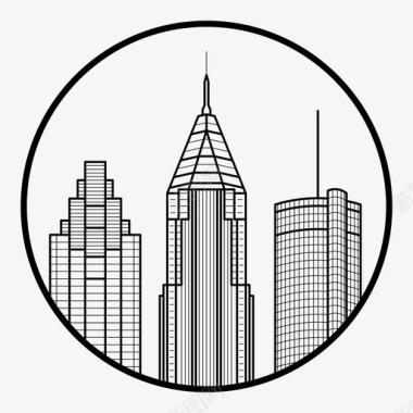 亚特兰大建筑城市图标图标