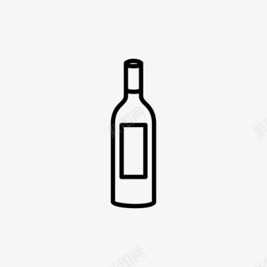 酒瓶贴标白葡萄酒图标图标