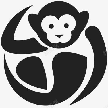 猩猩猴子尾巴猿猴图标图标