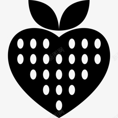 草莓有心脏形状食物心跳图标图标