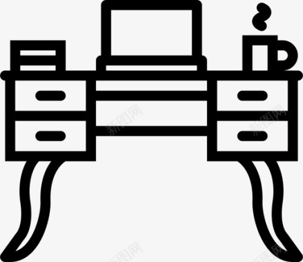 笔记本电脑桌木材办公室图标图标