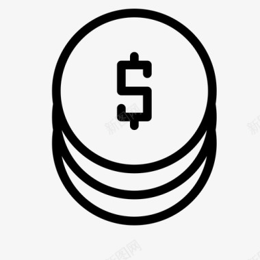 古楼一角硬币商业现金图标图标