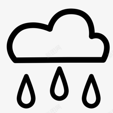 雨云天气水图标图标