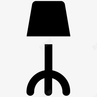 台灯建筑和家具大胆的固体图标图标