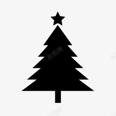 圣诞树顶饰星星图标图标