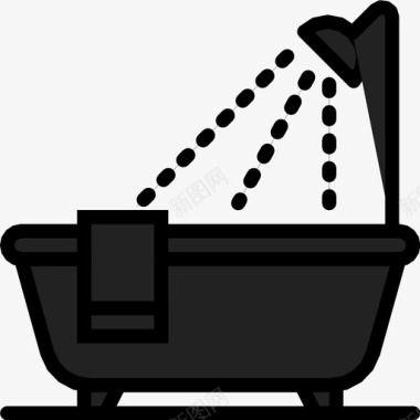 浴缸管喷雾舒缓图标图标