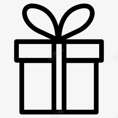 新年礼物盒子礼物生日蝴蝶结图标图标